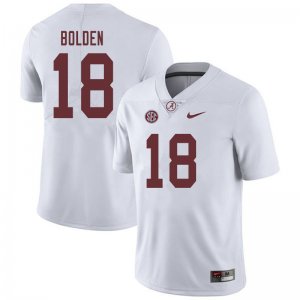 NCAA Men's Alabama Crimson Tide #18 Slade Bolden Stitched College 2019 Nike Authentic White Football Jersey RX17G28QH